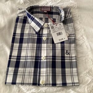 Neck & Neck ( kids brand from Spain)new with tags size 8 blue plaid Oxford shirt